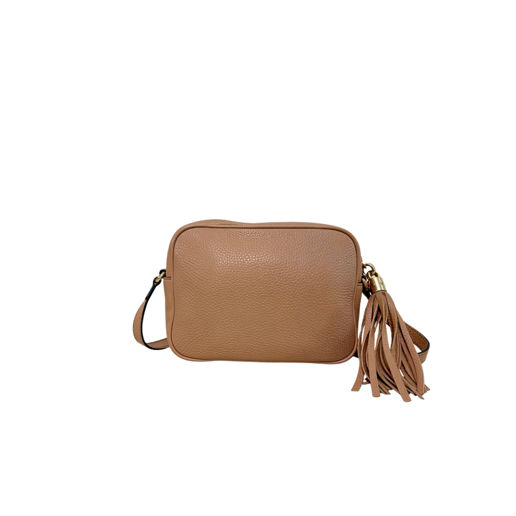 Soho Disco Rose Beige Calfskin Leather Gold Hardware