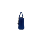 Mini Lady Dior Bag Blue Lizard W/ Crystals Charms Silver Hardware