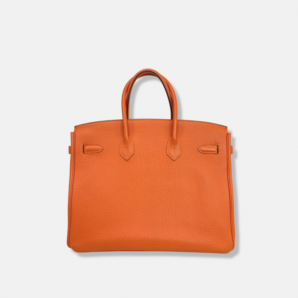 Birkin 35 Orange Togo Palladium Hardware Square N