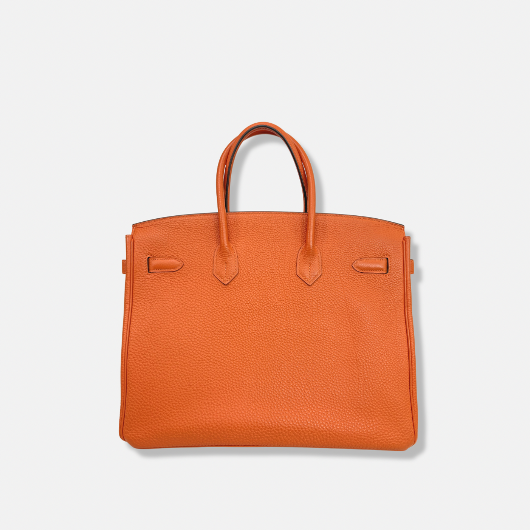 Birkin 35 Orange Togo Palladium Hardware Square N