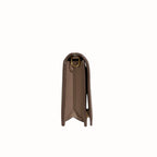 Cammeo Saffiano Leather Wallet On Chain Light Beige Gold Hardware
