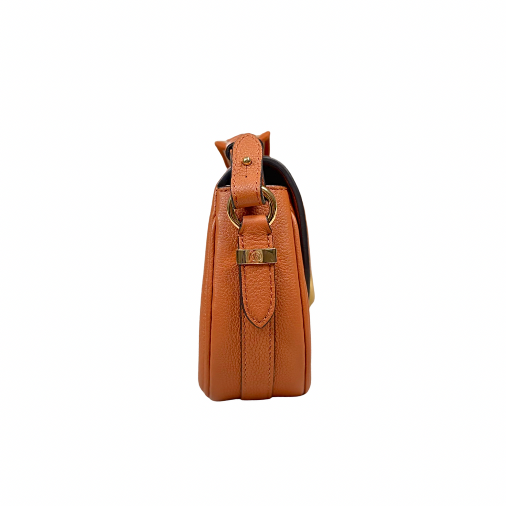 Pont 9 PM Caramel Brown Grained Leather Gold Hardware