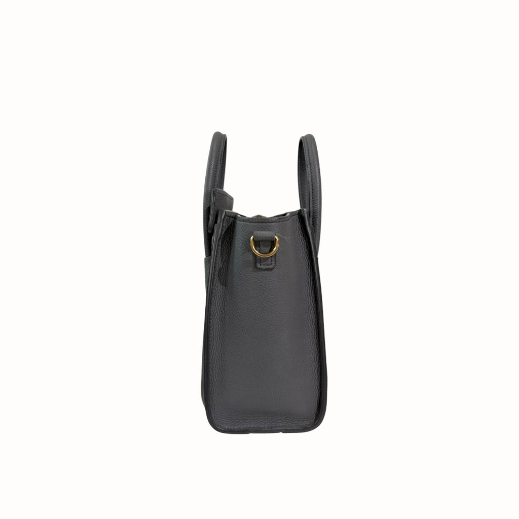 Nano Luggage Grey Kohl Drummed Calfskin Leather