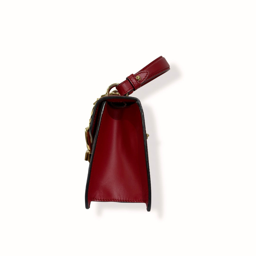 Sylvie Mini Red Cherry Line Gold Hardware
