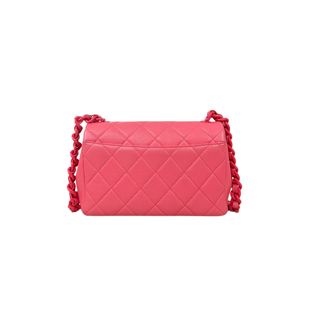 Runway All Pink Flap Bag Caviar Leather Series 30