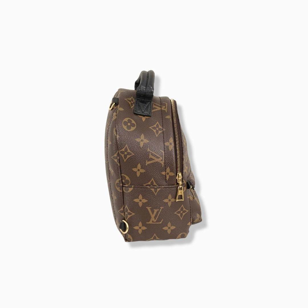 Palm Springs Monogram Canvas Mini Backpack Gold Hardware
