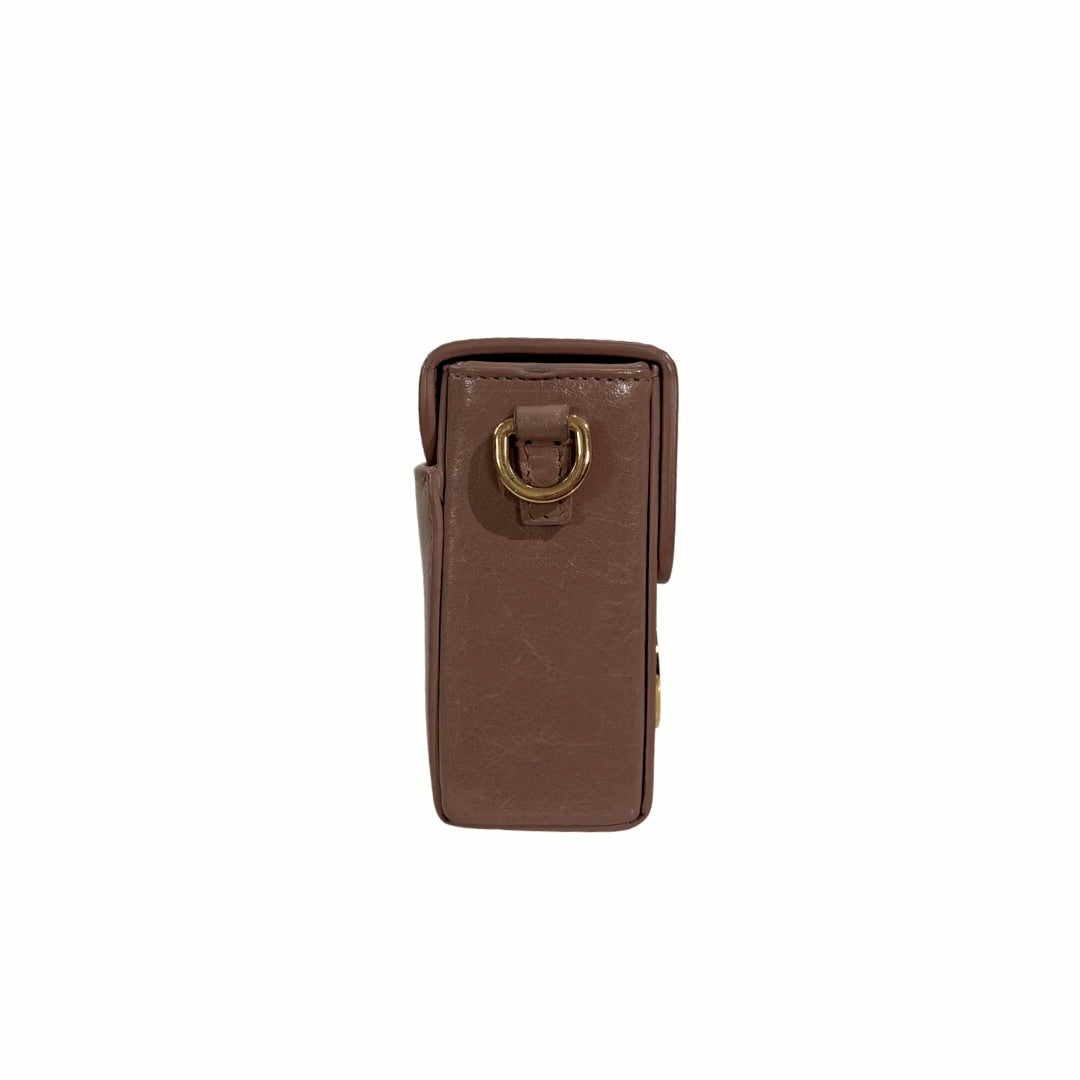 Montaigne 30 Poudre Pink Calfskin Leather Gold Hardware