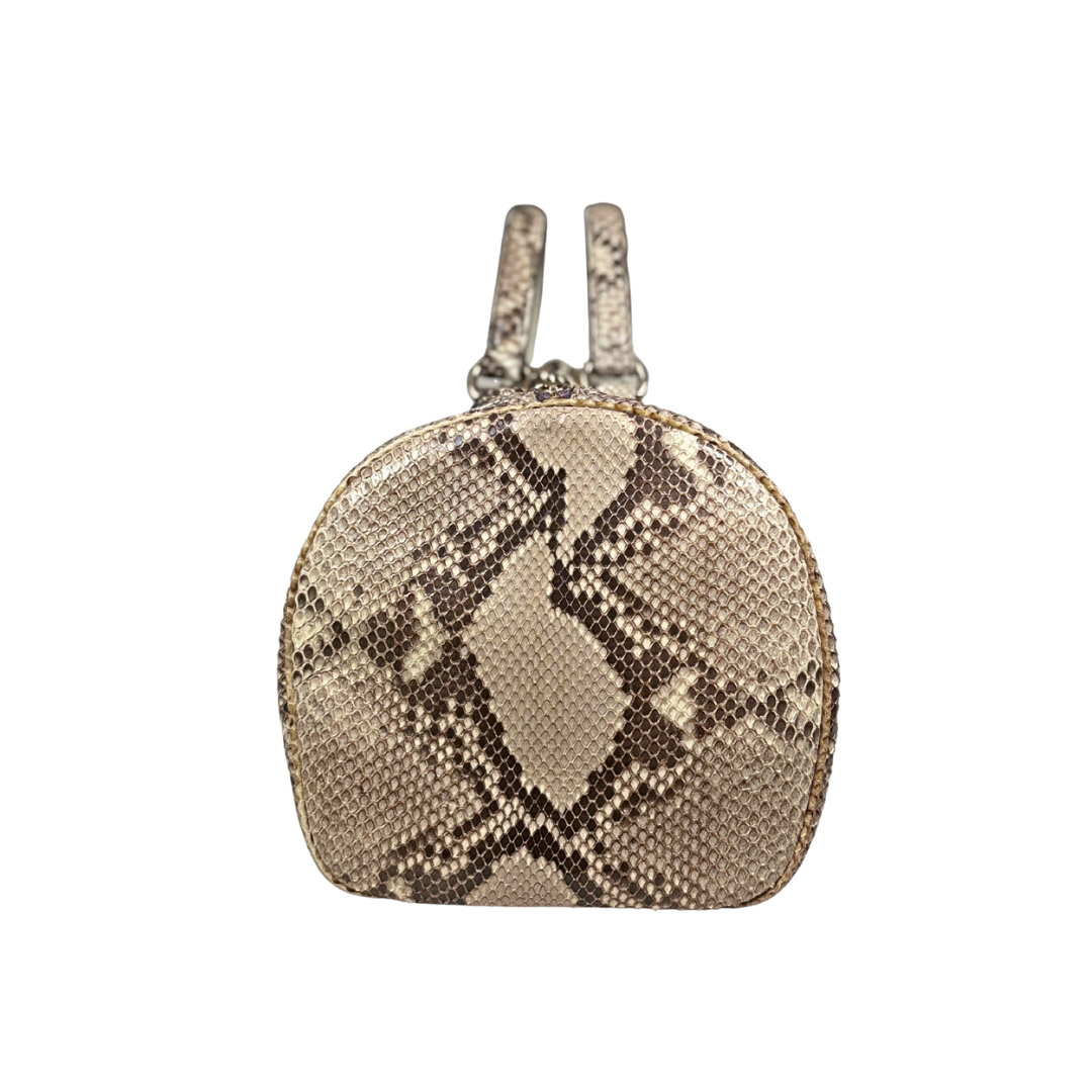 Boston Bag Beige/Purple Python Soho Leather Gold Hardware