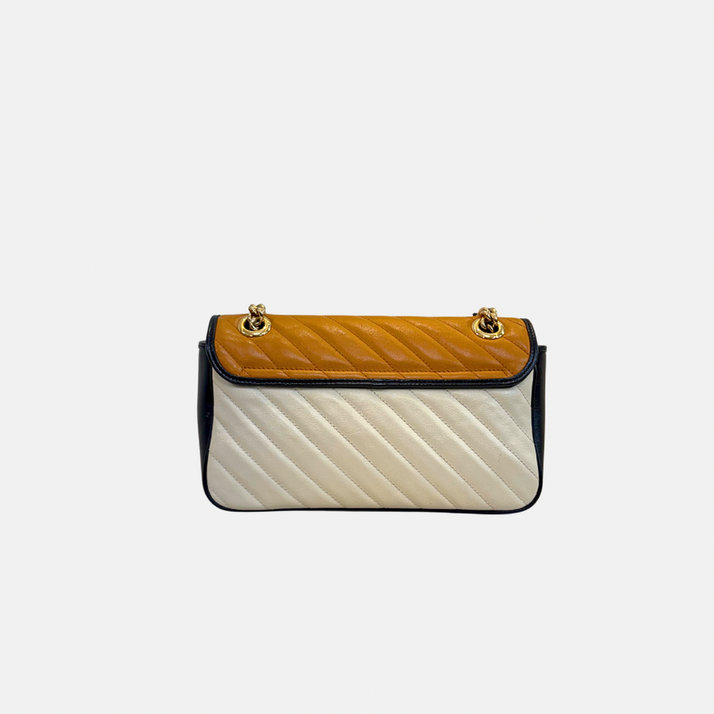 GG Marmont Shoulder Bag Mustard/White Gold Hardware