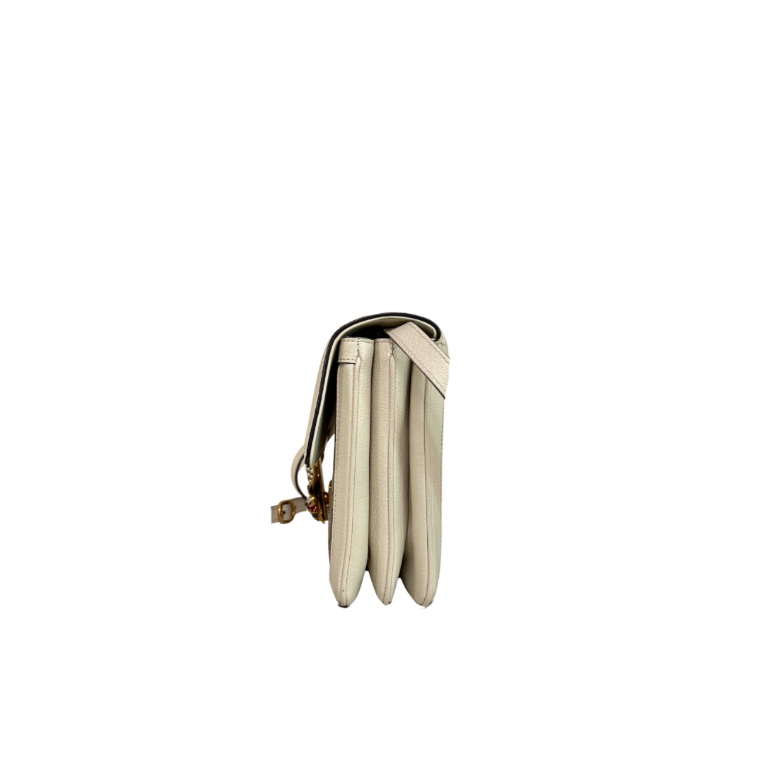 Queen Margaret GG Supreme Canvas White/Beige Gold Hardware