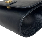 Mini Bamboo Top Handle Bag Black Gold Hardware