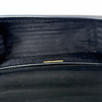 Envelope Shoulder Bag Saffiano Leather Black Gold Hardware