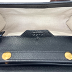 Mini Bamboo Top Handle Bag Black Gold Hardware