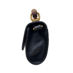 Mini Bamboo Top Handle Bag Black Gold Hardware