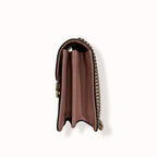 Pebbled Leather Interlocking G Small Light Pink Gold-Tone Hardware