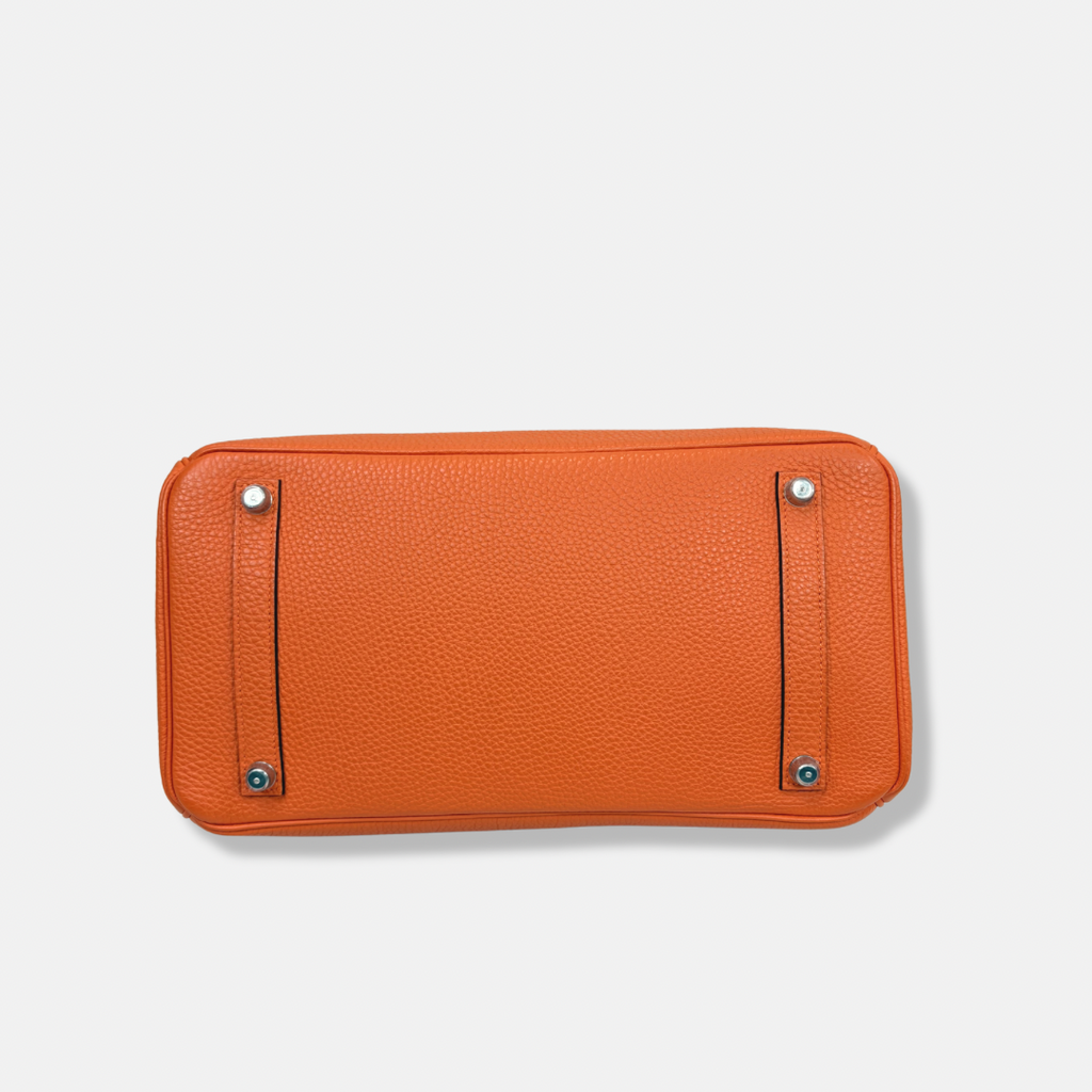 Birkin 35 Orange Togo Palladium Hardware Square N