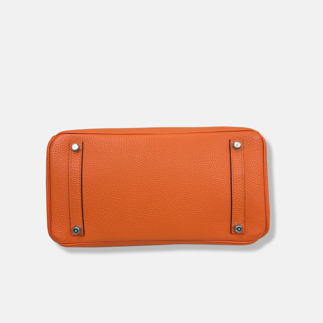 Birkin 35 Orange Togo Palladium Hardware Square N
