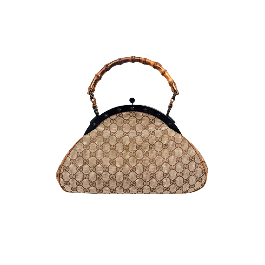 Vintage Bamboo Top Handle Bag GG Canvas