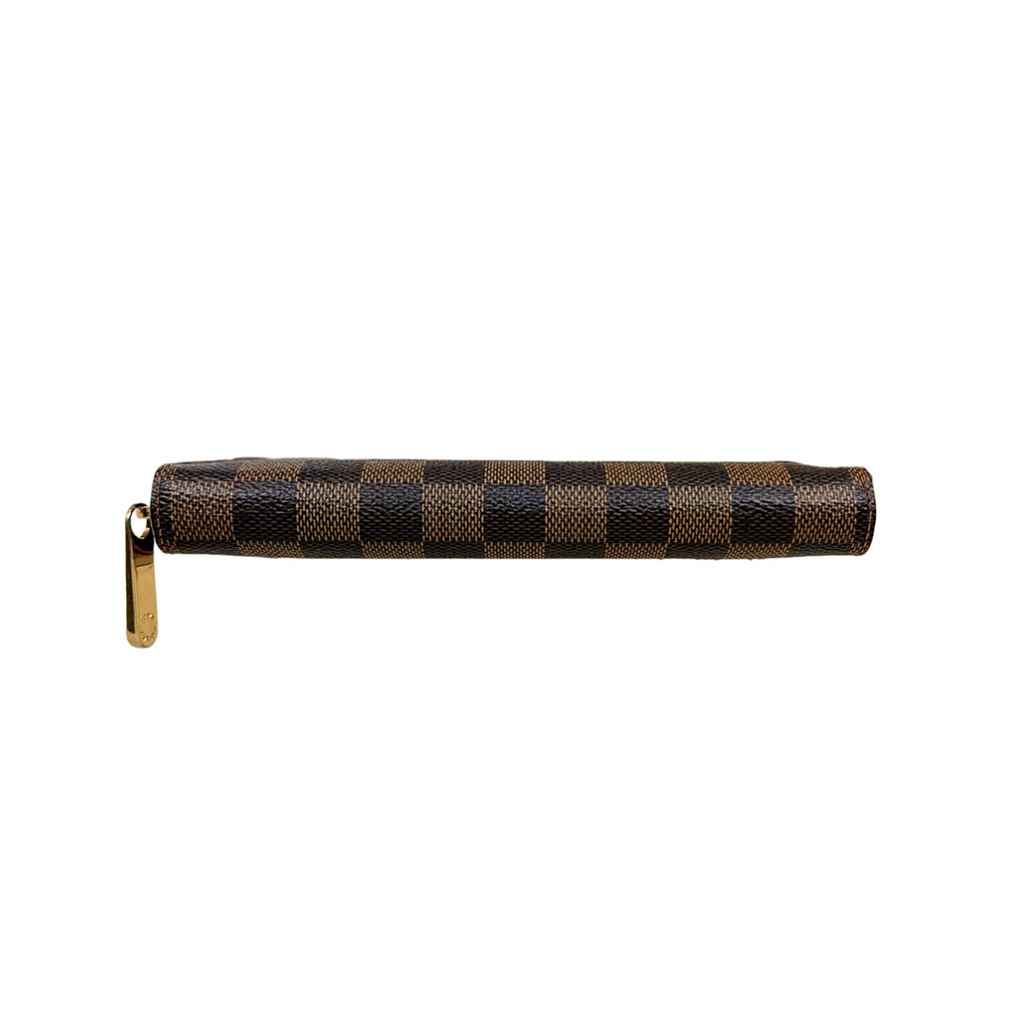 Zippy Wallet Damier Ebene Canvas Gold Hardware