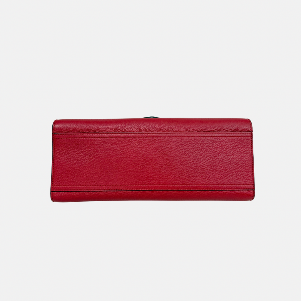 GG Marmont Two Way Flap Red Calfskin Leather Gold Hardware
