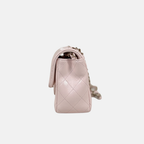 Mini Flap Pale Pink Lambskin Leather Gold Hardware Microchip