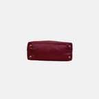 Tessuto Nylon Saffiano Tote Bag Burgundy Silver Hardware