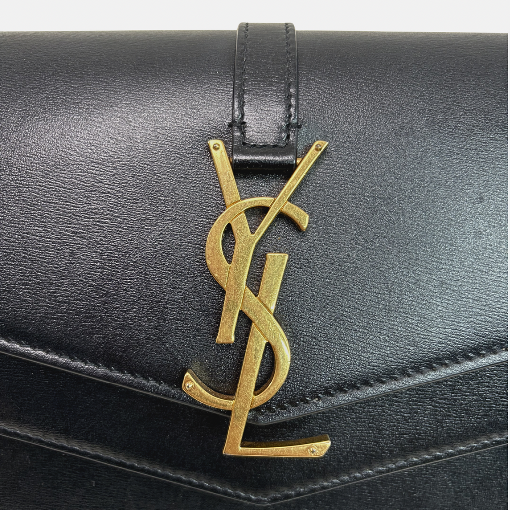 Sulpice Chain Shoulder Bag Black Gold Hardware