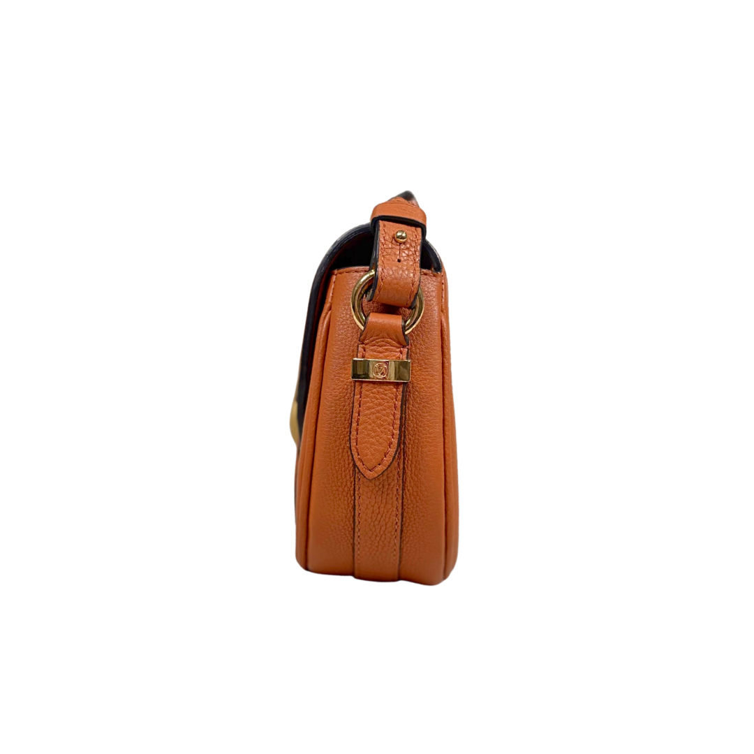 Pont 9 PM Caramel Brown Grained Leather Gold Hardware