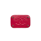 Take Away Vanity Case Top Handle Bag Salmon Pink Rattan Silver Hardware
