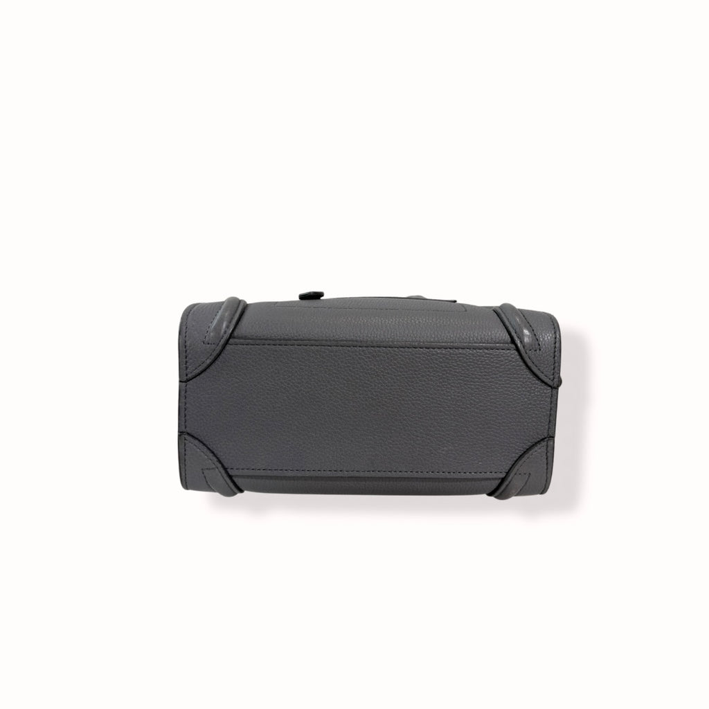 Nano Luggage Grey Kohl Drummed Calfskin Leather