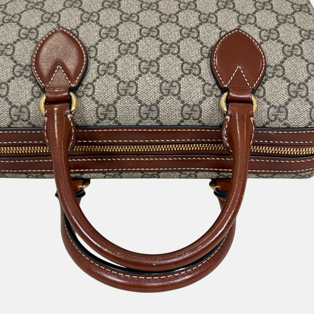 Boston Bag Small GG Supreme Canvas Gold Hardware