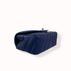 Blue Chevron Envelope Flap Caviar Mini Silver Hardware Series 24