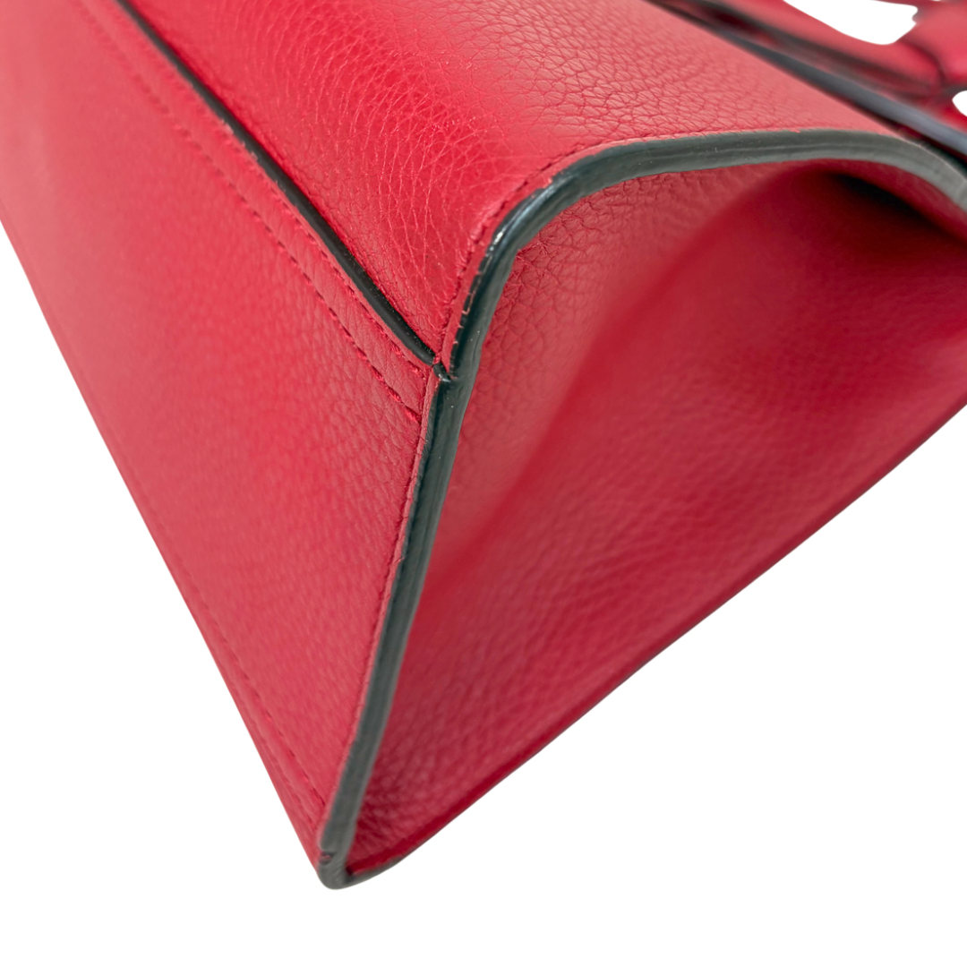 GG Marmont Two Way Flap Red Calfskin Leather Gold Hardware
