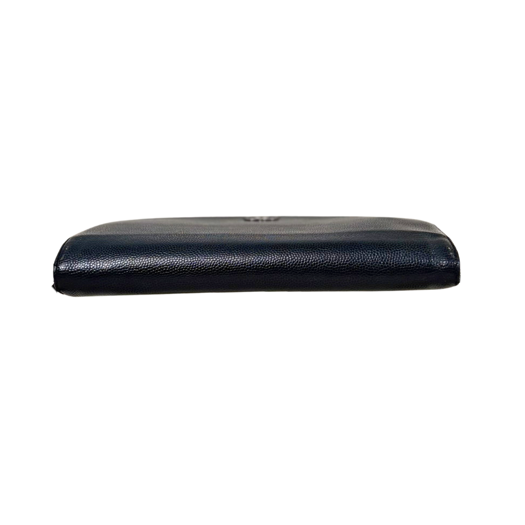 Sevruga Wallet On Chain Black Caviar Leather Silver Hardware Series 14