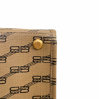 BB Monogram Signature Brown Tote Bag Gold Hardware