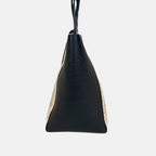 Lock Me Tote Bag Black Python Leather Silver Hardware