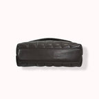 Grey Chevron Quilted Leather Toy LouLou Silver Hardware