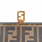 Zucca Canvas Vintage Handbag Brown Gold Hardware