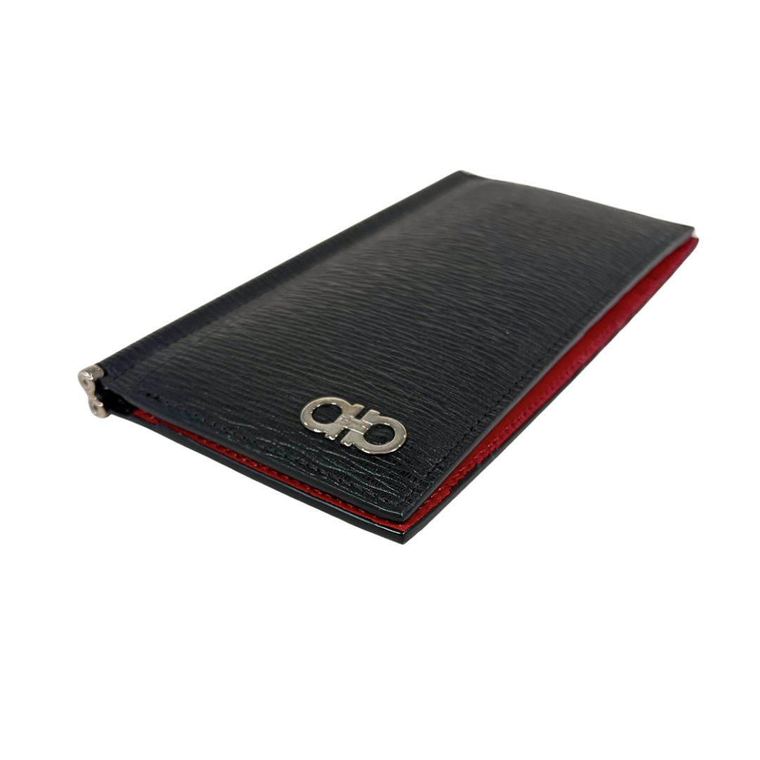 Gancini Bi-Fold Wallet Black Silver Hardware
