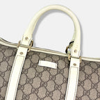 Boston GG Supreme Canvas  Beige & White Silver Hardware 30cm