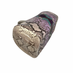 Boston Bag Beige/Purple Python Soho Leather Gold Hardware