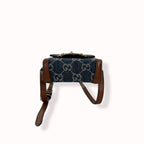 Horsebit GG Denim 1955 Mini Brown Leather Trim