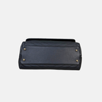 Chevron Chic Flap Bag Medium Black Calfskin Leather Gold Hardware