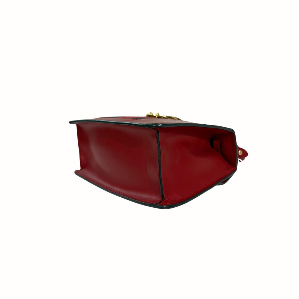 Sylvie Mini Red Cherry Line Gold Hardware