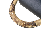 Capucines Snake Skin  Top Handle BB Taurillon Black Silver Hardware
