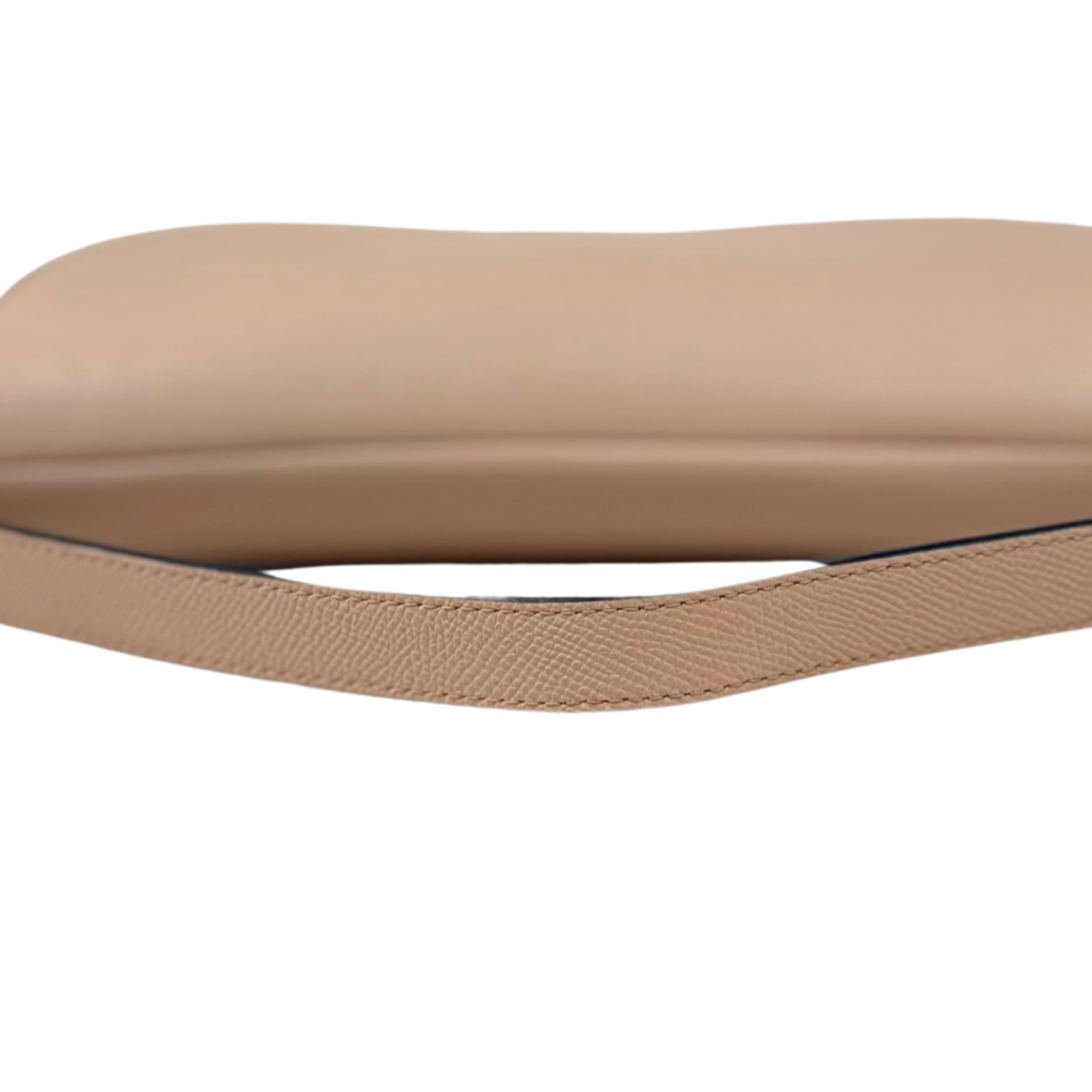 Saddle Bag Medium Beige Grained Calfskin Leather Gold Hardware
