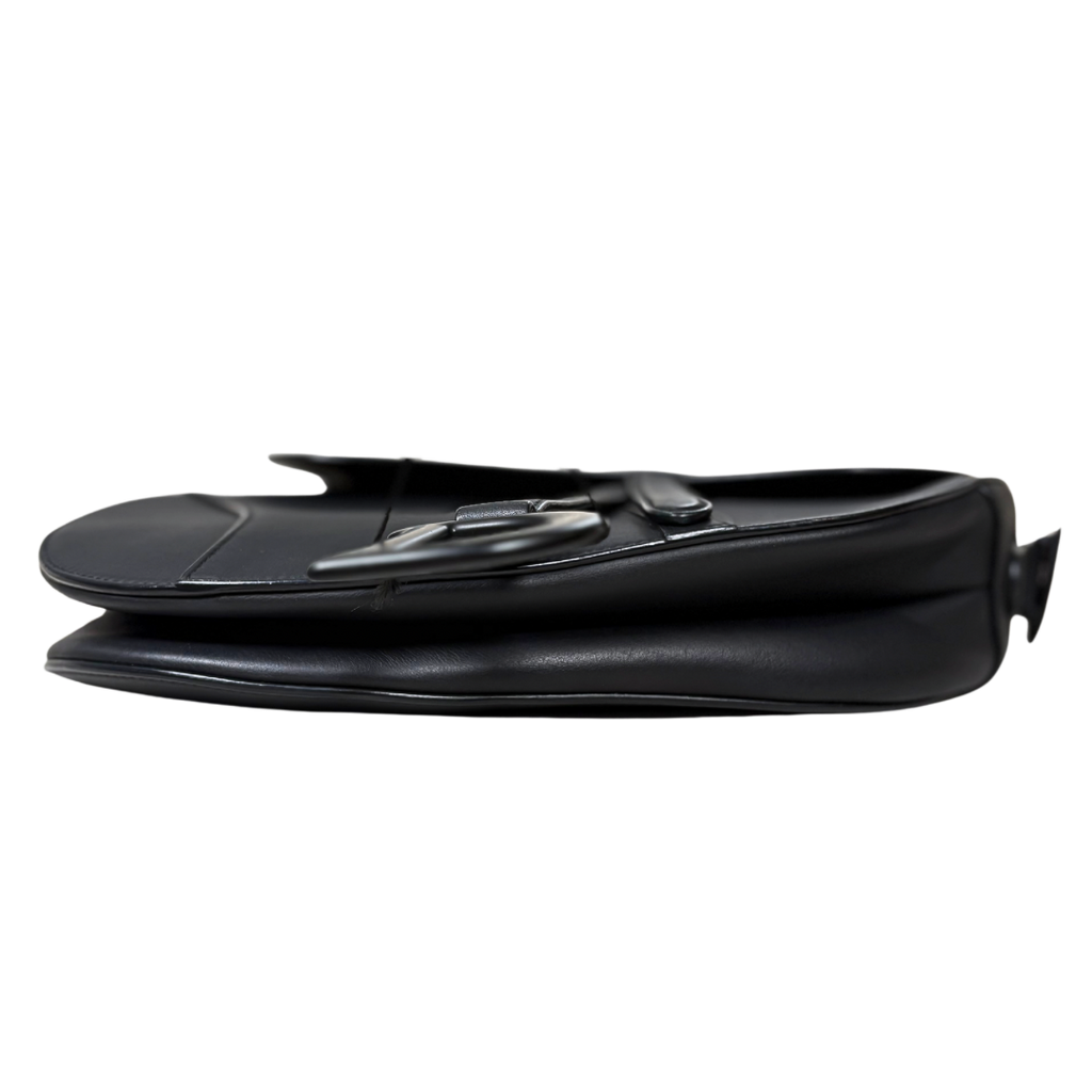 Medium Saddle Bag So Black Ultramatte Smooth Leather