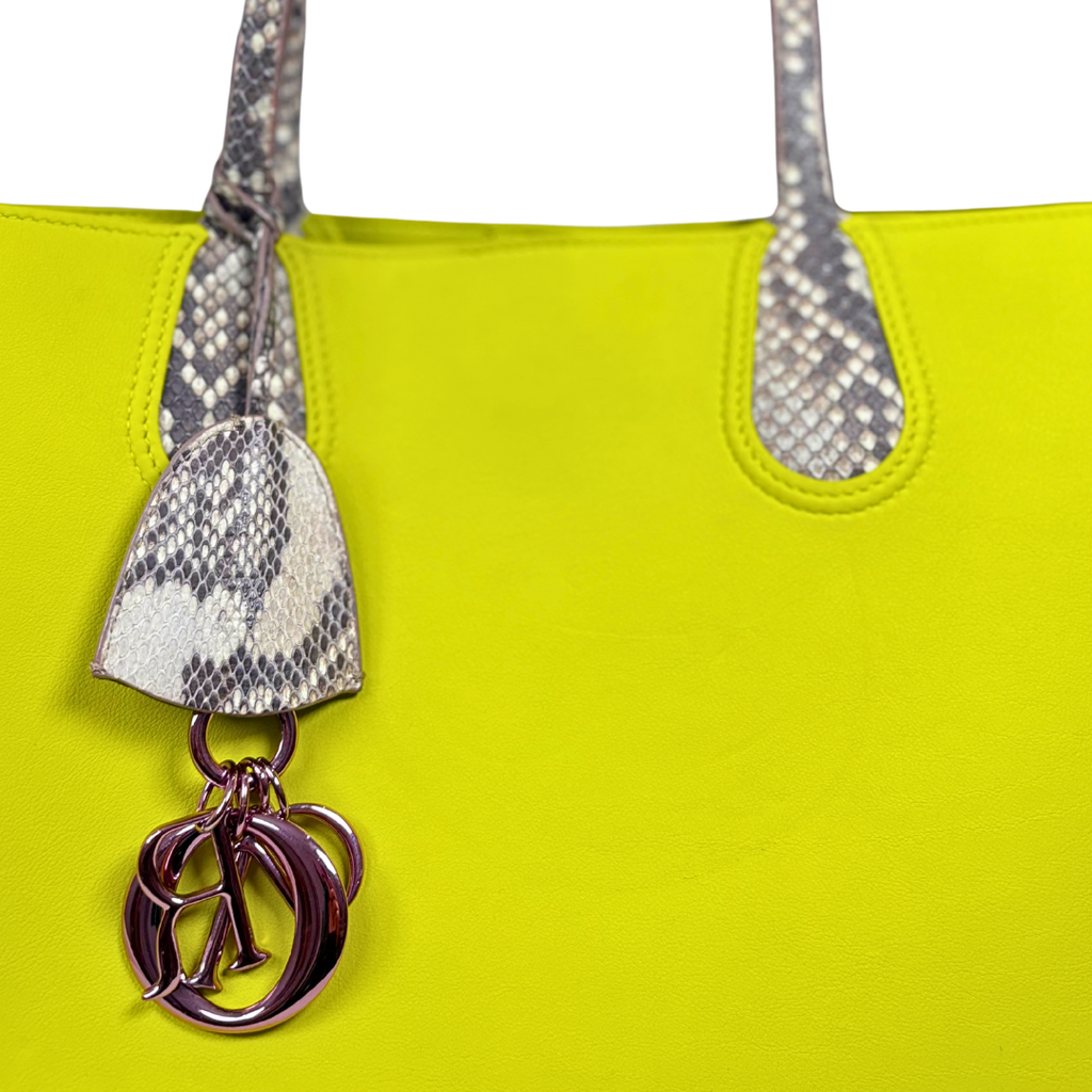 Addict Tote Bag Exotic Leather Green Gold Hardware