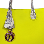 Addict Tote Bag Exotic Leather Green Gold Hardware