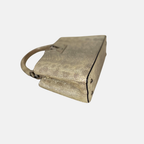 Lizard Capucines Metallic Gold Mini Bag  Silver Hardware